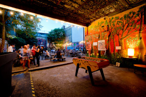 An outdoor cinema for the festie: Red Lion garden