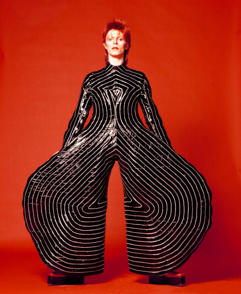 Striped bodysuit for Aladdin Sane tour, 1973 Design by Kansai Yamamoto Photograph by Masayoshi Sukita © Sukita The David Bowie Archive 2012