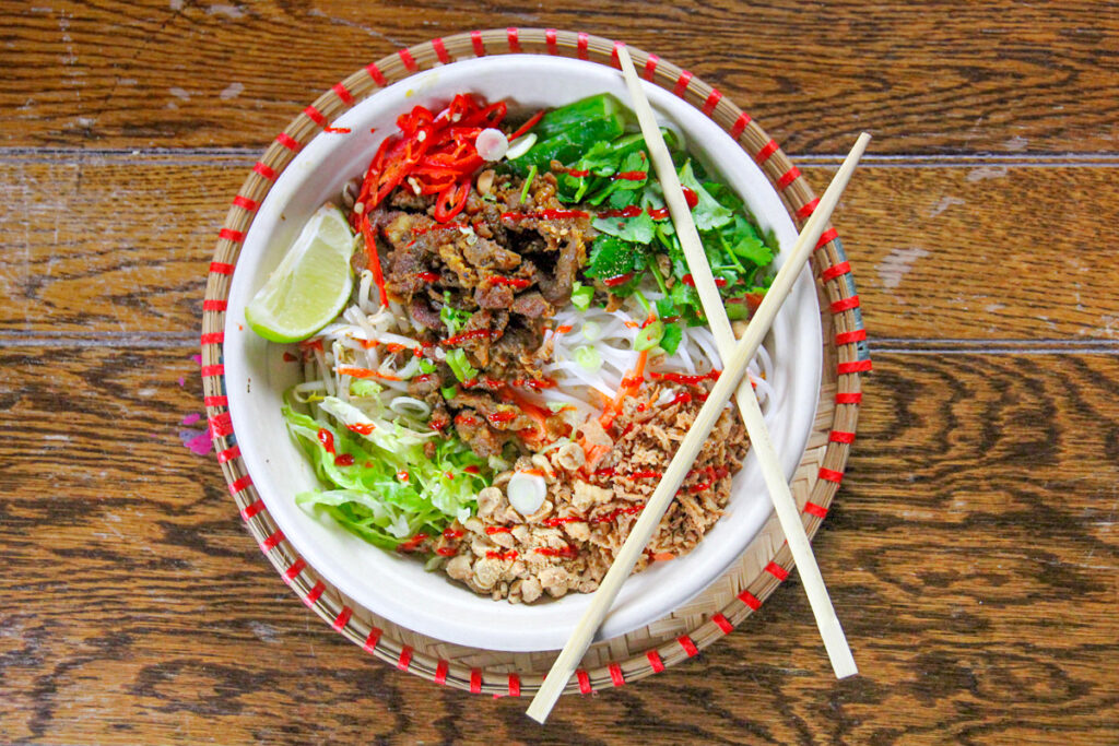 Hanoi kitchen pork noodle bowl